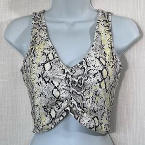 Forever 21 Snake Print Stretch Cropped Tank Top Size S